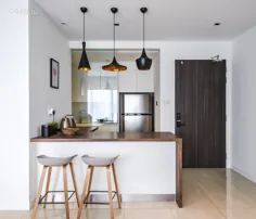 ایده ها و عکس های طراحی و ساخت آپارتمان آشپزخانه مدرن Minimalistic مالزی |  Atap.co