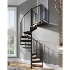 Mylen Stairs Condor 60 in x 11.75 ft ft 1 Platform Rails Kit Black Spiral Staircase، Fits قد: 85 اینچ تا 95 اینچ (9 آج) Lowes.com