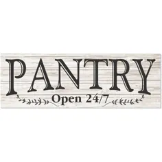 Pantry Open 24/7 White Rustic Wood Wall Sign 6x18 (سفید بدون قاب) - Walmart.com