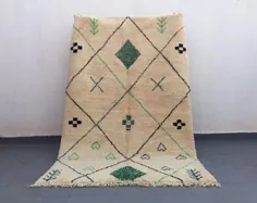 فرش مراکشی فرش دستی Beni ourain فرش تمام پشم بربر |  اتسی
