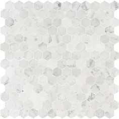 کاشی های موزاییکی مرمر شش ضلعی سفید Carrara 48x48 میلی متر