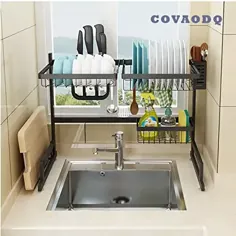 ظروف خشک کننده ظرف بیش از ظرفشویی آشپزخانه برای صرفه جویی در فضا