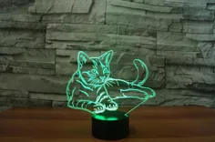 نور شب گربه سه بعدی (7 حالت رنگی)
