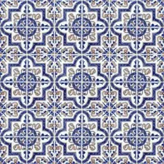 پوست کاغذ دیواری قابل جابجایی قابل تغییر در کاشی مراکش آبی و |  اتسی