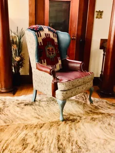 صندلی بال دار رومیزی بهمراه پتو ترکی فروخته شده.  ساخته شده |  اتسی