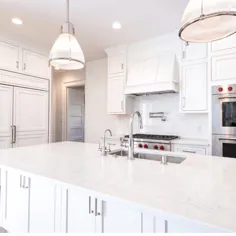 آشپزخانه کوشر سفید کلاسیک با استفاده از کابینت داخلی