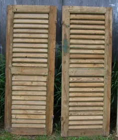 کرکره های قدیمی کرکره های چوبی دو تابلویی مدیترانه ای |  اتسی