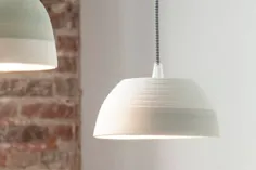 چراغ آویز بزرگ - روشنایی آویز سرامیکی - آباژور سرامیکی - لامپ بتونی