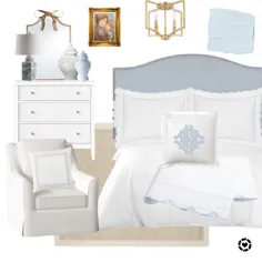 ایده طراحی اتاق خواب Master Preppy - آبی و سفید ساحلی