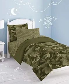 ست راحتی کودک تخت خواب در یک کیف ، استتار سبز ، Dream Factory Geo Camo Army