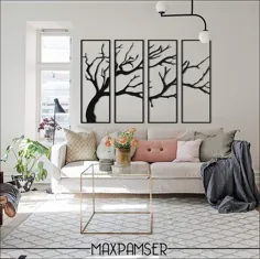 شاخه های درخت دکوراسیون دیوارهای فلزی هنر دفتر خانه زندگی |  اتسی
