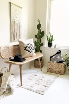 یک ظاهر طراحی دکوراسیون Boho Chic Entryway