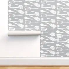 Spatula Wallpaper ابزار آشپزخانه جادویی خاکستری توسط |  اتسی