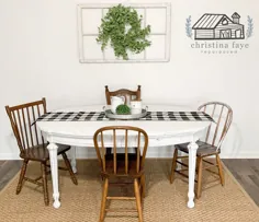 ایده قبل و بعد از ساخت میز ناهار خوری آسان خانه DIY