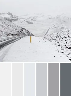 طرح رنگ زمستانی خاکستری و سفید ، پالت رنگ زمستانی