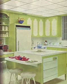 آشپزخانه سبز و سفید