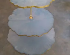 پایه کیک عروسی و جداکننده Crystal Illusion با LED |  اتسی