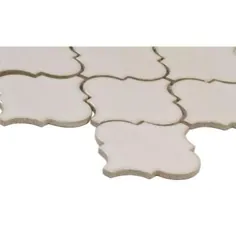 کاشی دیواری موزاییک نصب شده بر روی مش و سرامیک MSI Antique White Arabesque 10.5 اینچ x 15.5 اینچ x 8 میلی متر (1.13 متر مربع) - PT-AW-ARABESQ - انبار خانه