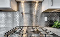 50 ایده برتر فلزی Backsplash - طراحی داخلی آشپزخانه