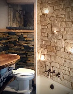 ایده های بازسازی حمام روکش های سنگ طبیعی روکش سنگ تاج روکش مدرن رنگ های سنگ خاکستر روستایی