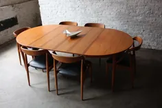 میز و صندلی های ناهار خوری مدرن ساج دانمارکی یوهانس آندرسن نفسگیر (دانمارک ، دهه 1960)