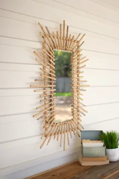 آینه مستطیل بامبو خورشید