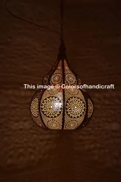 آویز آویز هند آویز سقف تزئینی فلزی مراکشی | اتسی