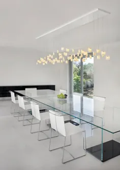 لوستر مدرن اتاق ناهار خوری روشنایی آویز شیشه ای مدرن |  اتسی