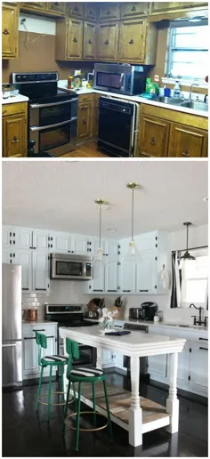 قبل و بعد: 25+ با توجه به هزینه های مناسب آشپزخانه