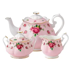 Royal Albert New Country Roses Pink Fine Bone China - 3 قطعه سرویس چای