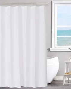 آستر پرده دوش پارچه ای N&Y HOME سفید مگنت ، کیفیت هتل ، قابل شستشو در ماشین ، 70 72 72 اینچ برای حمام ، 70 "x72"