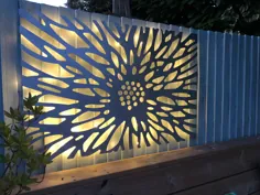 تابلو هنری دیواری فلزی تزئینی برش لیزری |  مجسمه دیوار باغ |  تابلو تزئینی |  چراغ عقب اختیاری // بنبکولا