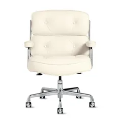 صندلی اجرایی Eames ، چرم سفید با طراحی در دسترس است