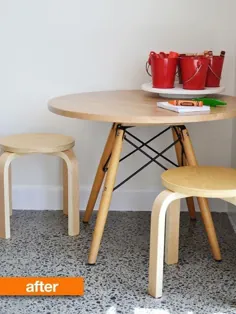 قبل و بعد: صندلی سقوط دار میز دو نفره می شود