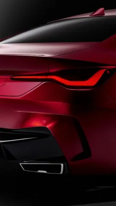 چراغ عقب 1080x1920، BMW مفهومی 4، کاغذ دیواری قرمز