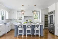 کابینت آشپزخانه طرح خارق العاده چوب گیلاس با رنگ آبی تیره