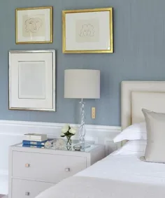 اتاق خواب های آبی و خاکستری با رنگ آمیزی - انتقالی - اتاق خواب