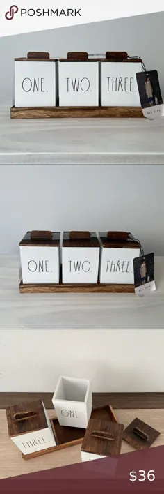Rae dunn NEW ONE Two Three Three canisters w.  سینی