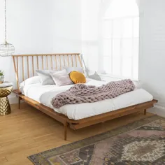 Spindle Back Solid Queen Queen Bed (Wood Tones Edition)