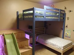 وای  تخت خواب دو نفره کامل با پله ، سرسره و اتاق مخفی - IKEA Hackers