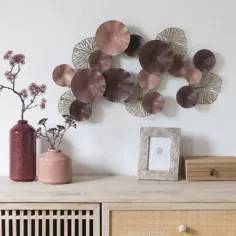 Wanddeko aus Metall، rosa، bronzefarben und violett 71x47 |  Maisons du Monde