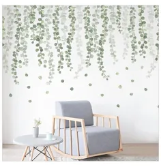 تابلوچسبها دیواری برگهای سبز برگهای کوچک شیشه ای درب |  اتسی