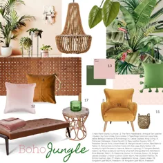 Boho Jungle Interior Design Mood Board توسط karla-jane