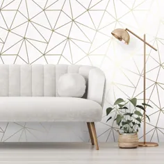 کاغذ دیواری فلزی Zara Shimmer سفید ، طلایی