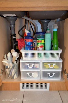 ایده های ذخیره سازی ارزان برای استفاده بیشتر از کابینت سینک ظرفشویی