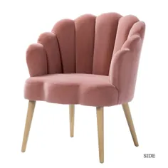 صندلی بازوی مخمل جیب دار Flora Pink Scalloped-HM19042-PINK - انبار خانه
