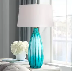 لامپ میز شیشه ای فلوته Stella 30 "High Blue - # 5H399 | لامپ های Plus