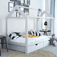 تختخواب درخت سفید با کشوهای ذخیره سازی - 3FT