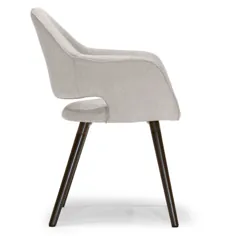 صندلی ناهار خوری مدرن بژ صندلی با پایه های راش (مجموعه ای از 2 عدد) - Glamour Home GHDC-1190