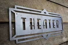 Metal Art Deco Theatre Marquee Sign Vintage Cinema Decor |  اتسی
